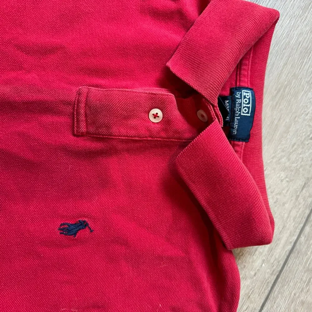 Ralph Lauren Red Oxford Polo Shirt - Medium 12/14